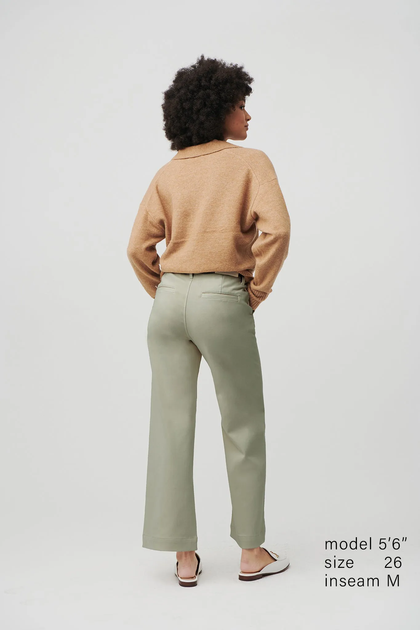 The Malibu Wide Chino Cropped  |  Sage
