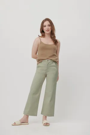The Malibu Wide Chino Cropped  |  Sage