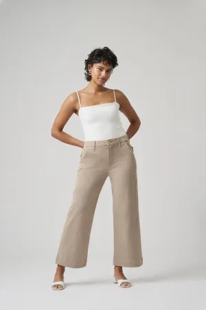 The Malibu Wide Chino Cropped  |  Sand