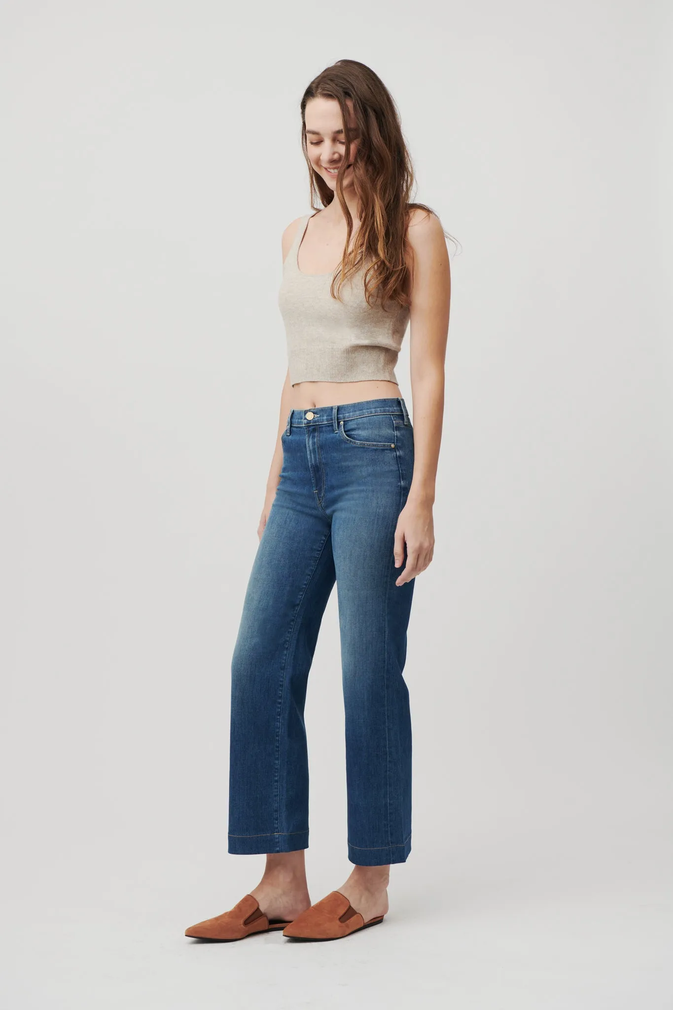 The Malibu Wide Denim Cropped  |  Moonlit Ocean