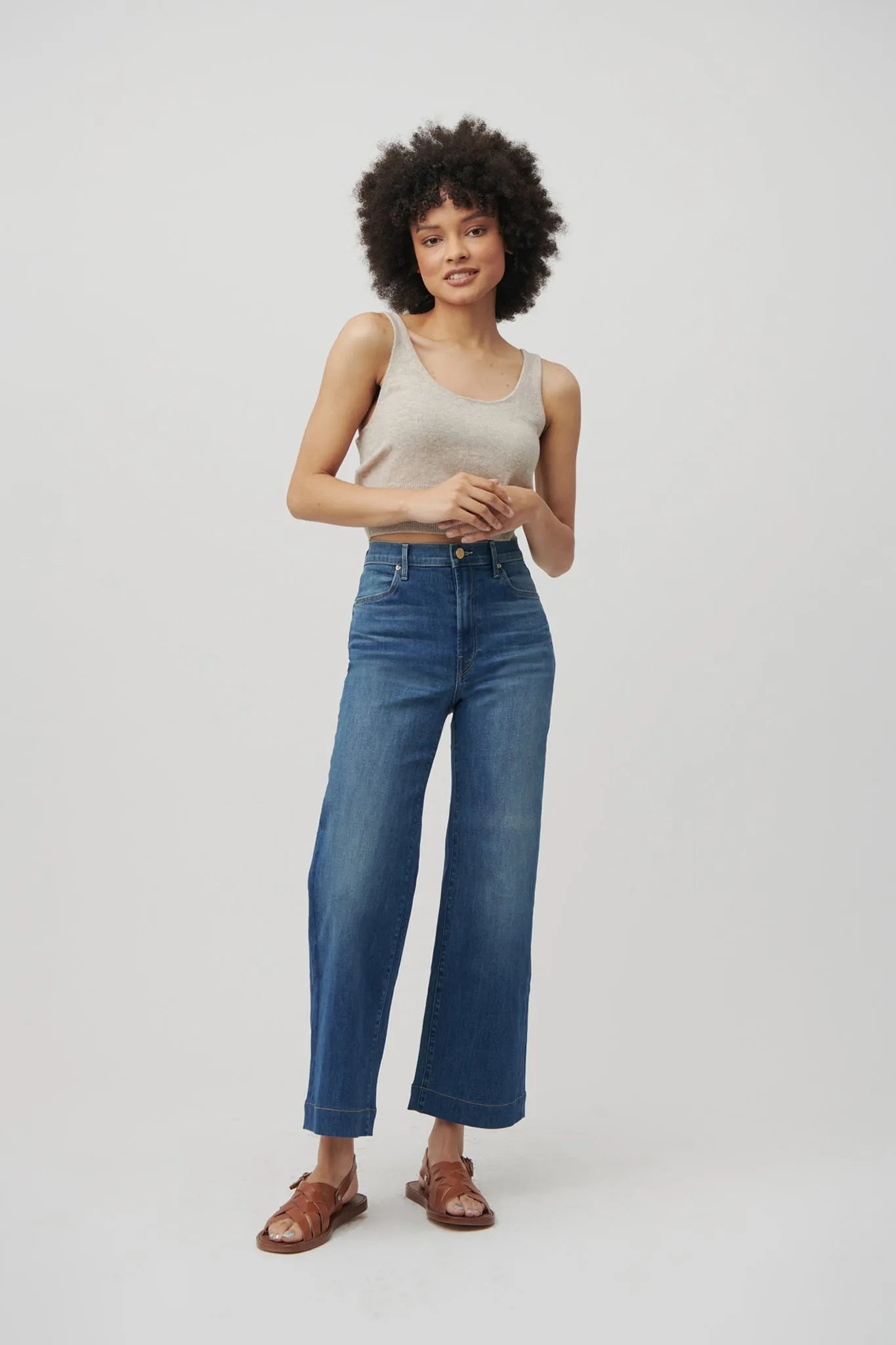 The Malibu Wide Denim Cropped  |  Moonlit Ocean