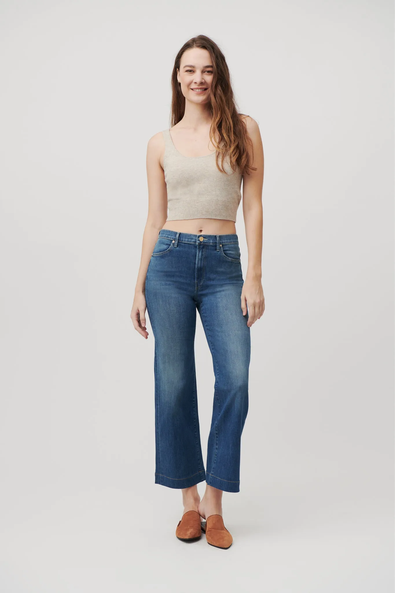 The Malibu Wide Denim Cropped  |  Moonlit Ocean