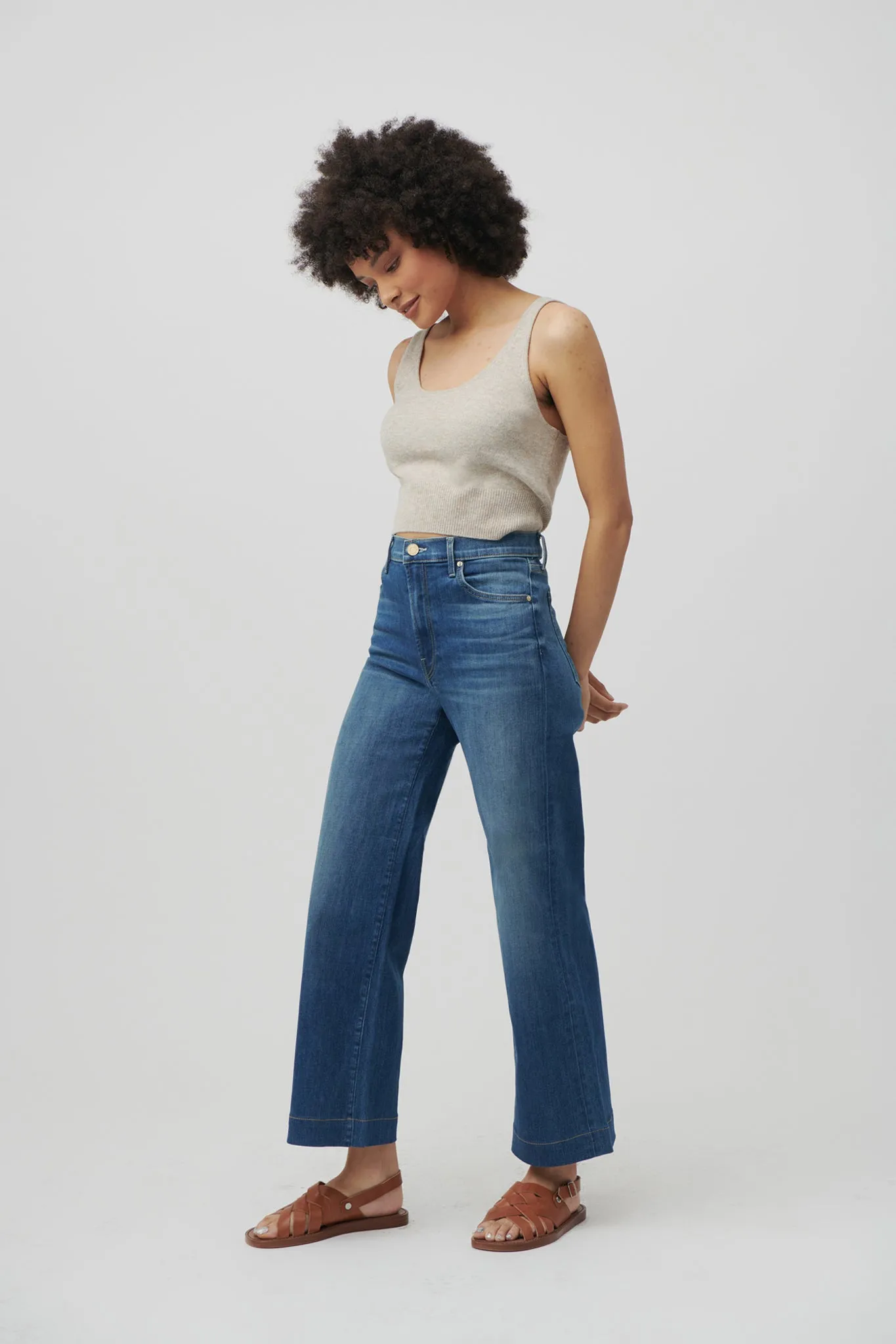 The Malibu Wide Denim Cropped  |  Moonlit Ocean