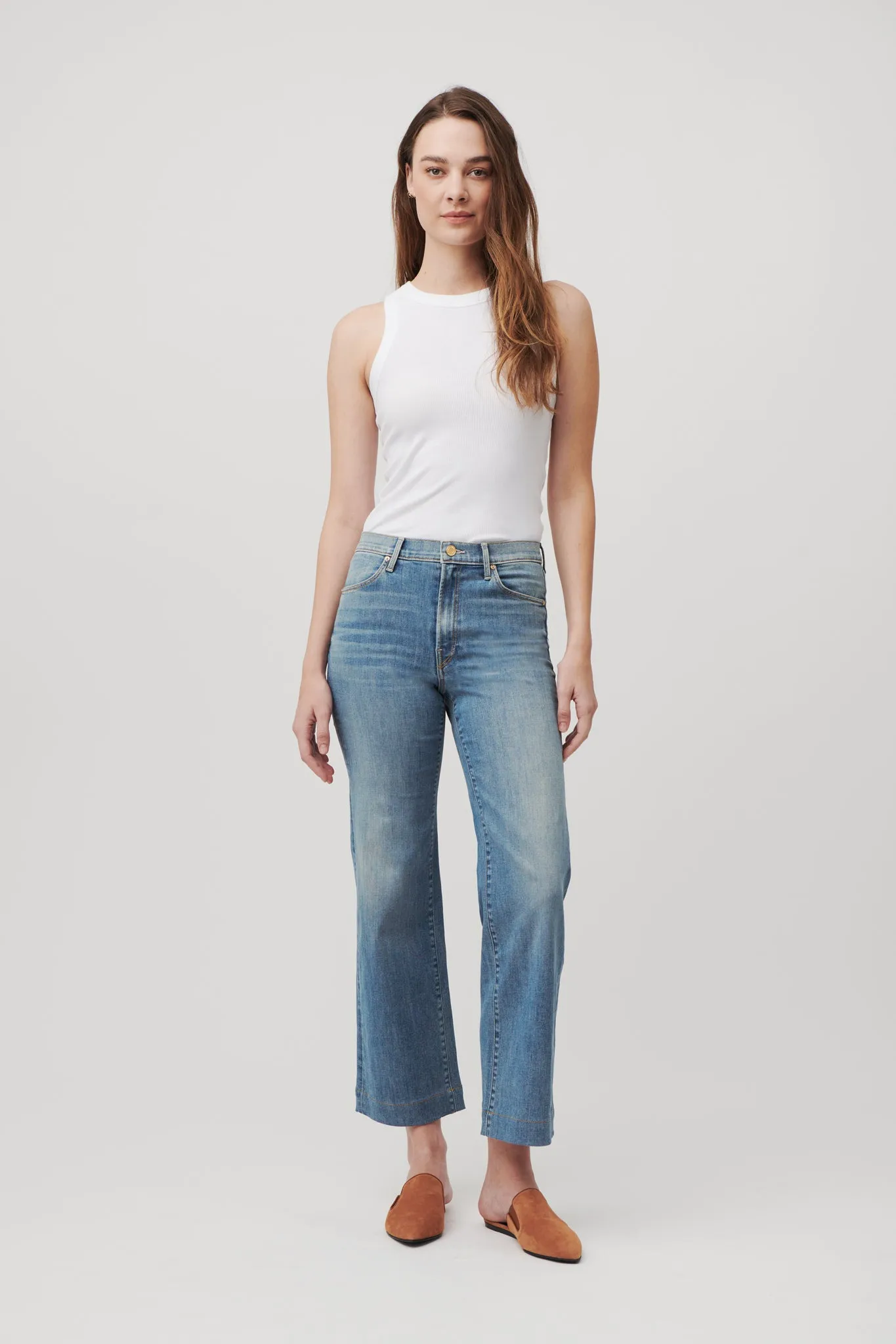 The Malibu Wide Denim Cropped  |  Sun-Kissed