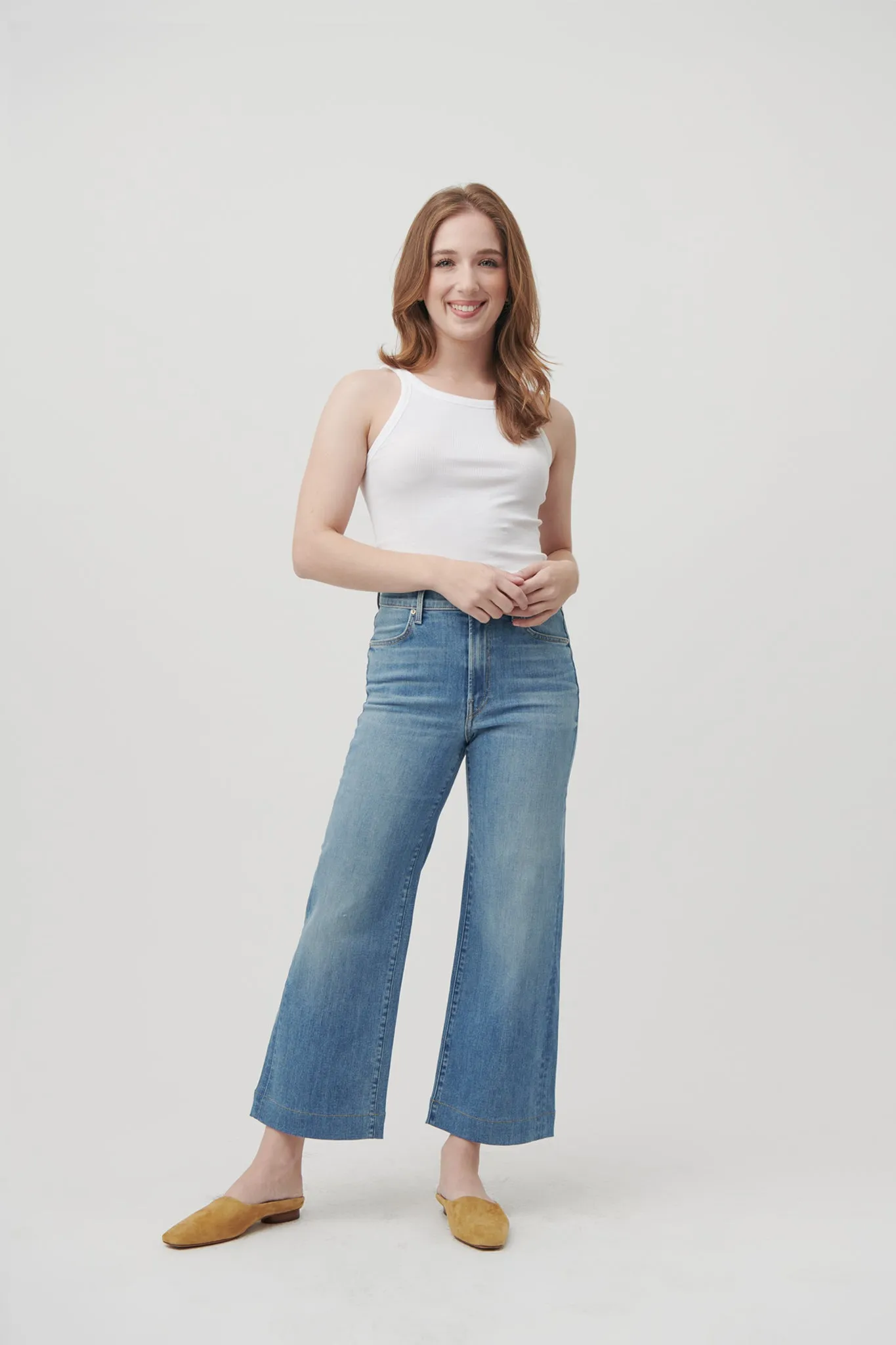 The Malibu Wide Denim Cropped  |  Sun-Kissed