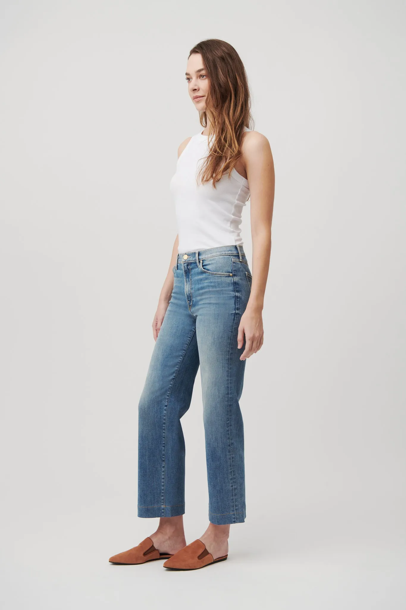 The Malibu Wide Denim Cropped  |  Sun-Kissed