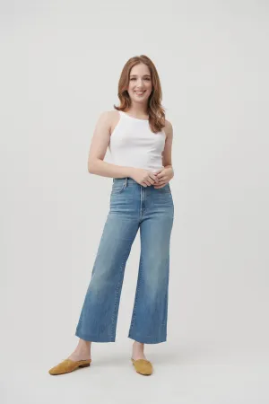 The Malibu Wide Denim Cropped  |  Sun-Kissed