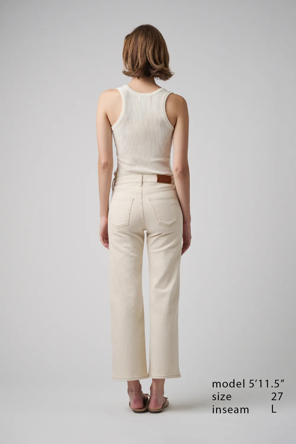 The Malibu Wide Denim Cropped  | White Sand
