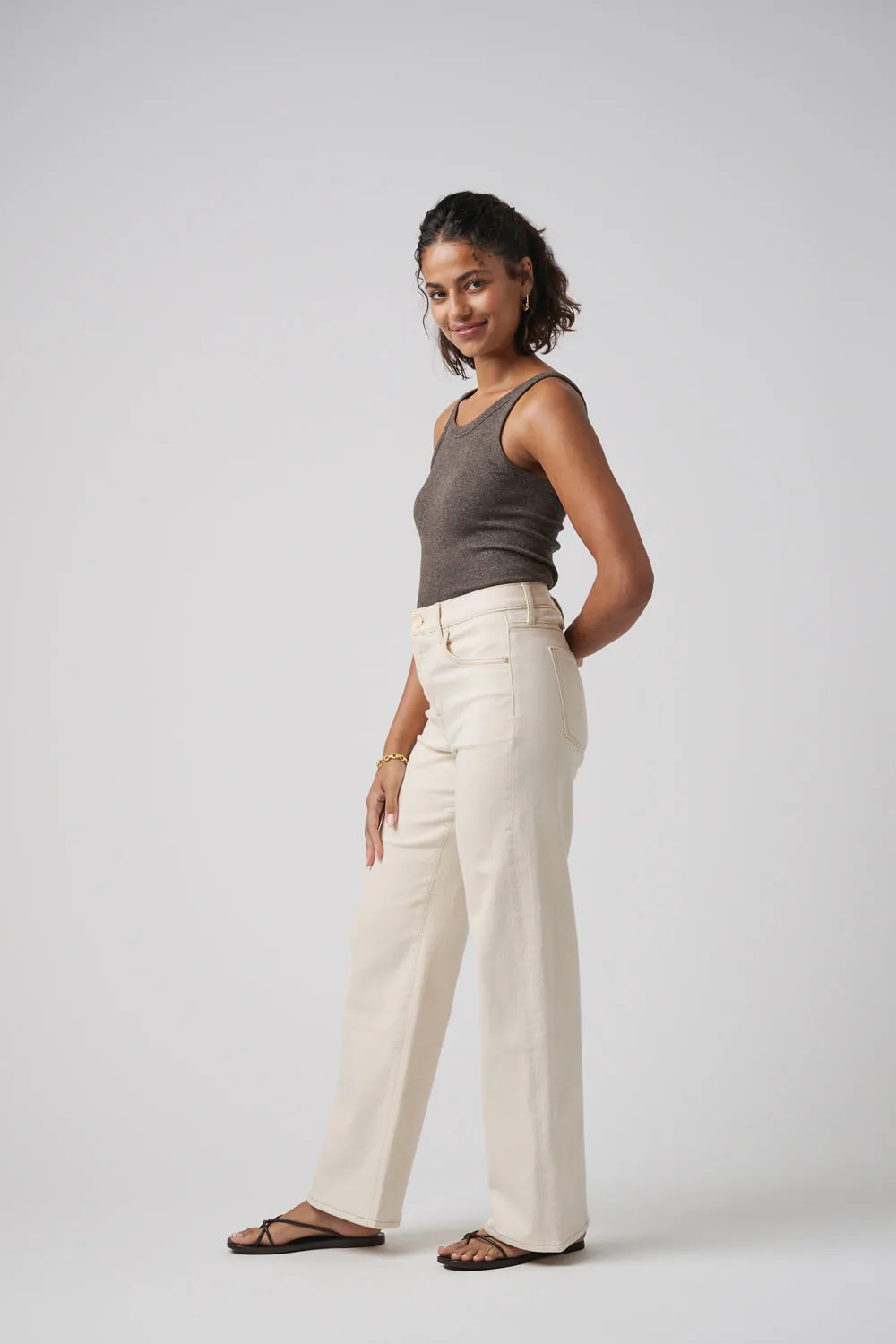 The Malibu Wide Denim  |  White Sand