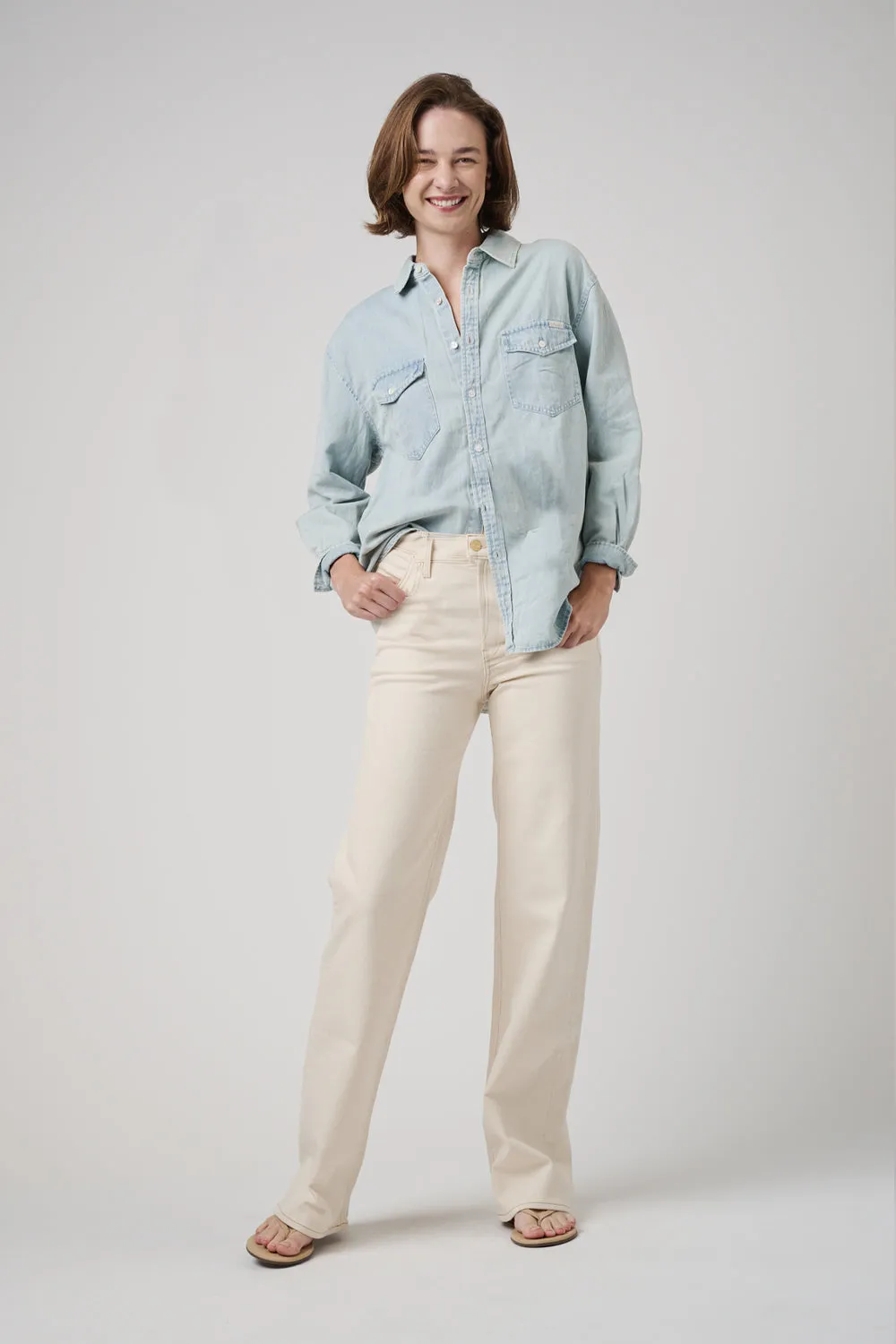 The Malibu Wide Denim  |  White Sand