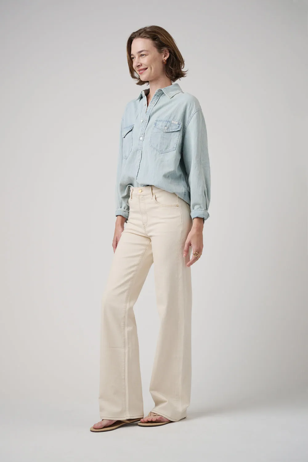 The Malibu Wide Denim  |  White Sand
