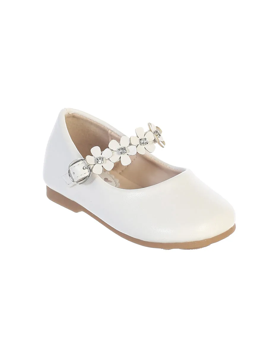Tip Top Rhinestone & Flower Strap Flats S125