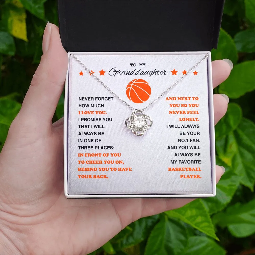 To My Basketball Granddaughter - Love Knot Necklace