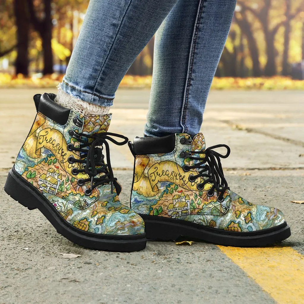 Treasure map all weather boots