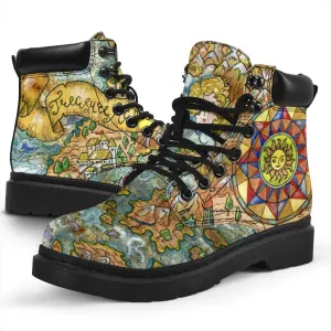 Treasure map all weather boots