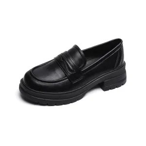 Vintage Leather Round Head Height Increased By Shoes