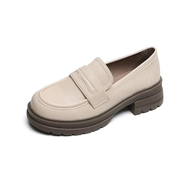 Vintage Leather Round Head Height Increased By Shoes
