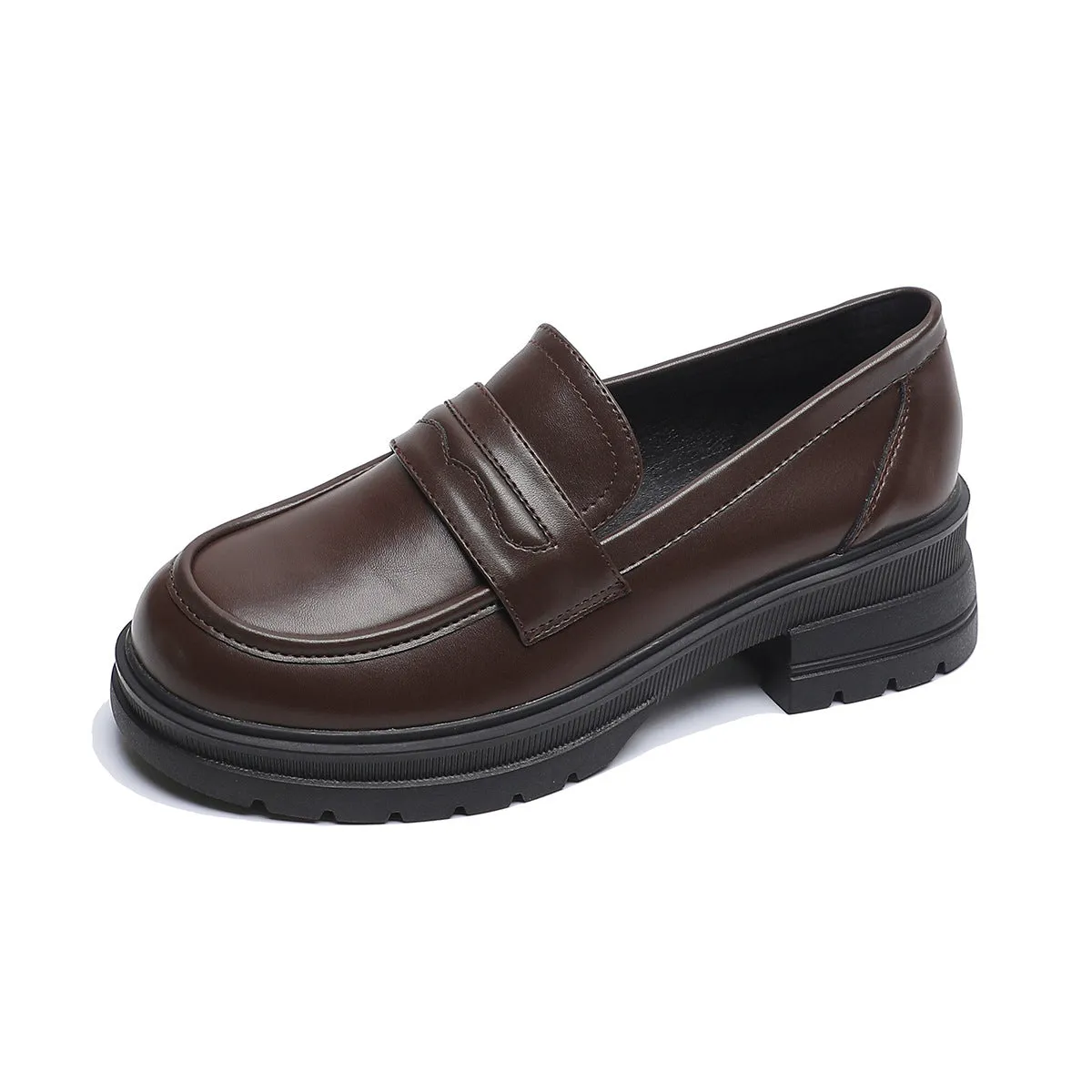 Vintage Leather Round Head Height Increased By Shoes