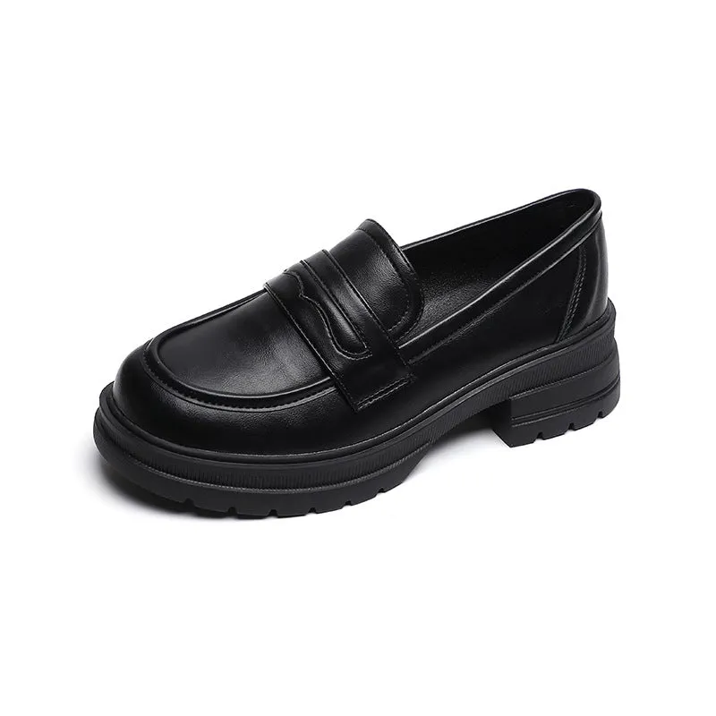 Vintage Leather Round Head Height Increased By Shoes