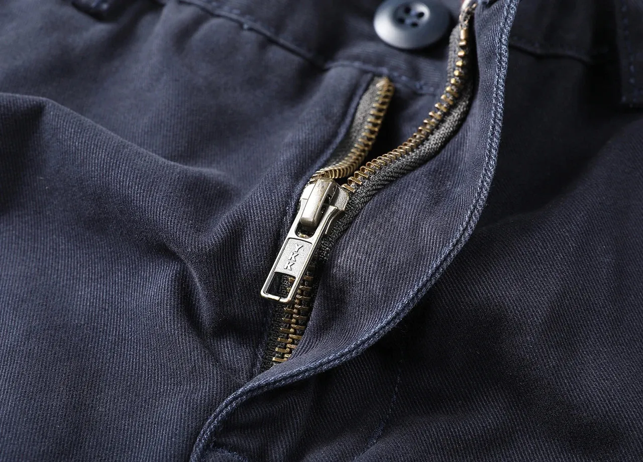 Washed Old Retro Woven Cargo Pants - Men's Fashion Loose Straight Chino Trousers in 100% Cotton
