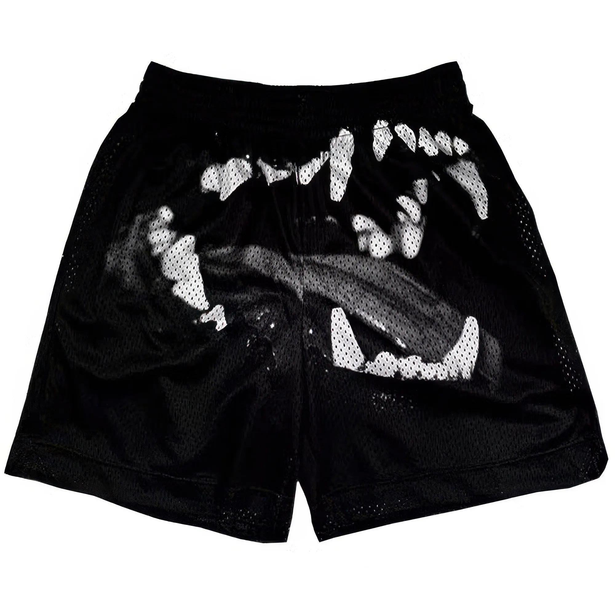 Wolf Fangs Black Basketball Shorts Unisex Y2K Sporty