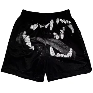 Wolf Fangs Black Basketball Shorts Unisex Y2K Sporty