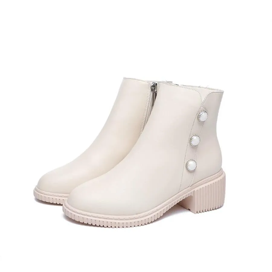 Women's Small Size 2 Side Zipper Ankle Boots DS380