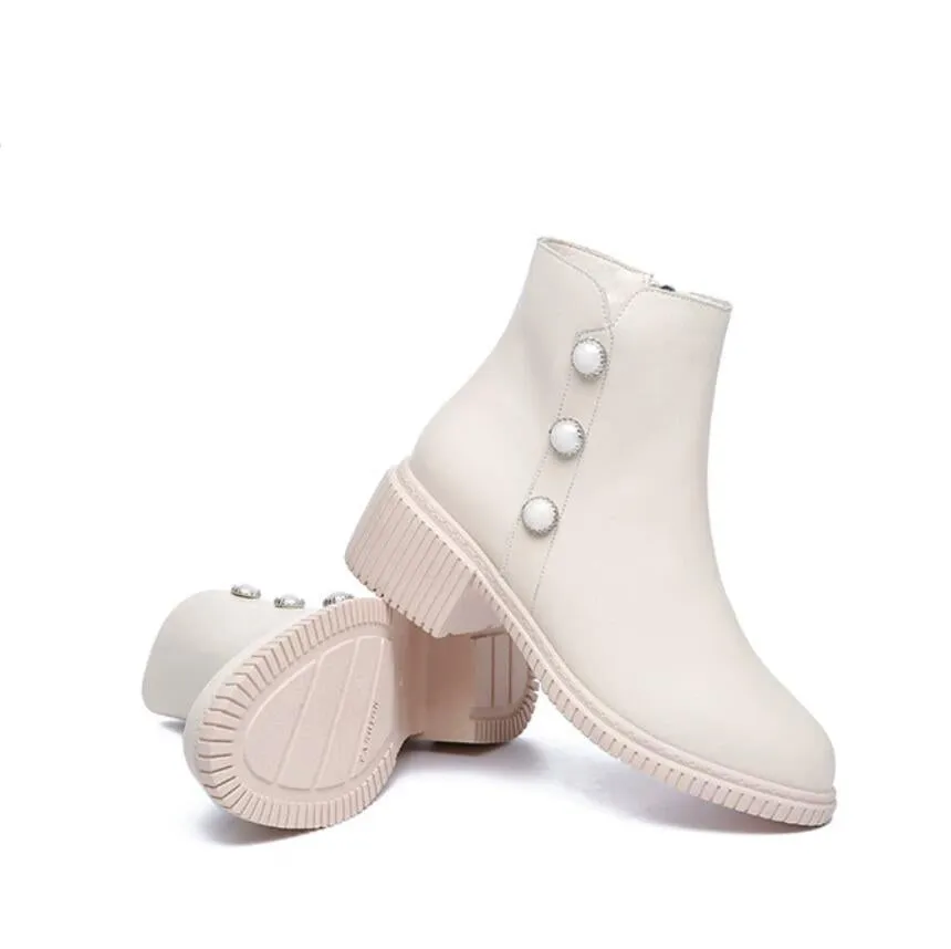 Women's Small Size 2 Side Zipper Ankle Boots DS380