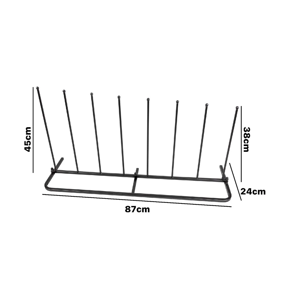 Woodside Steel Wellington Boot Rack 4 Pairs Walking Shoe Storage Stand