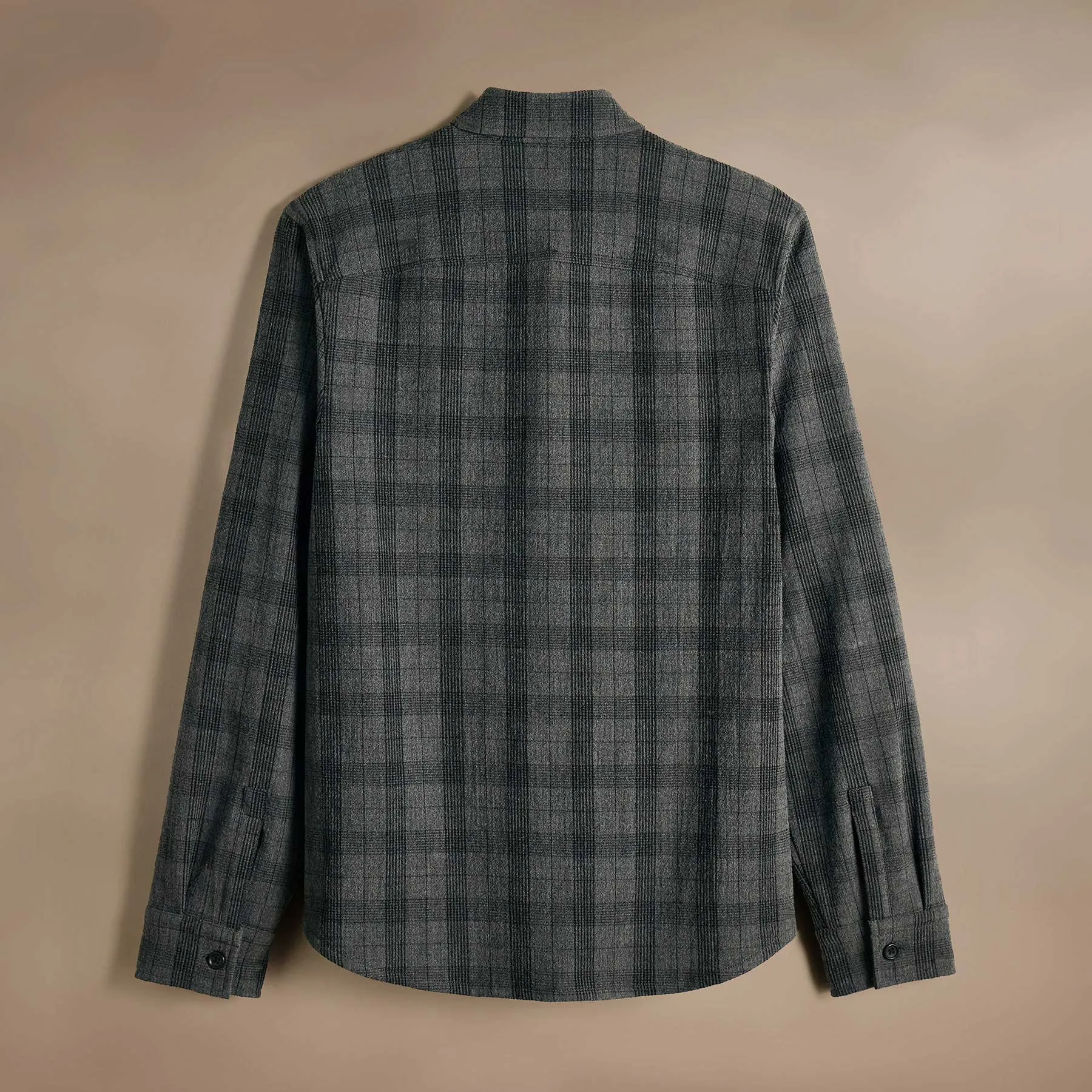 Wool Blend Shirt Jacket - Charcoal/Black