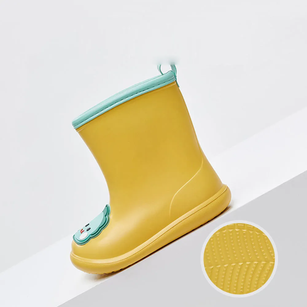 YouDiao Cartoon Sticker Kids Rain Boots - Yellow, Size 200